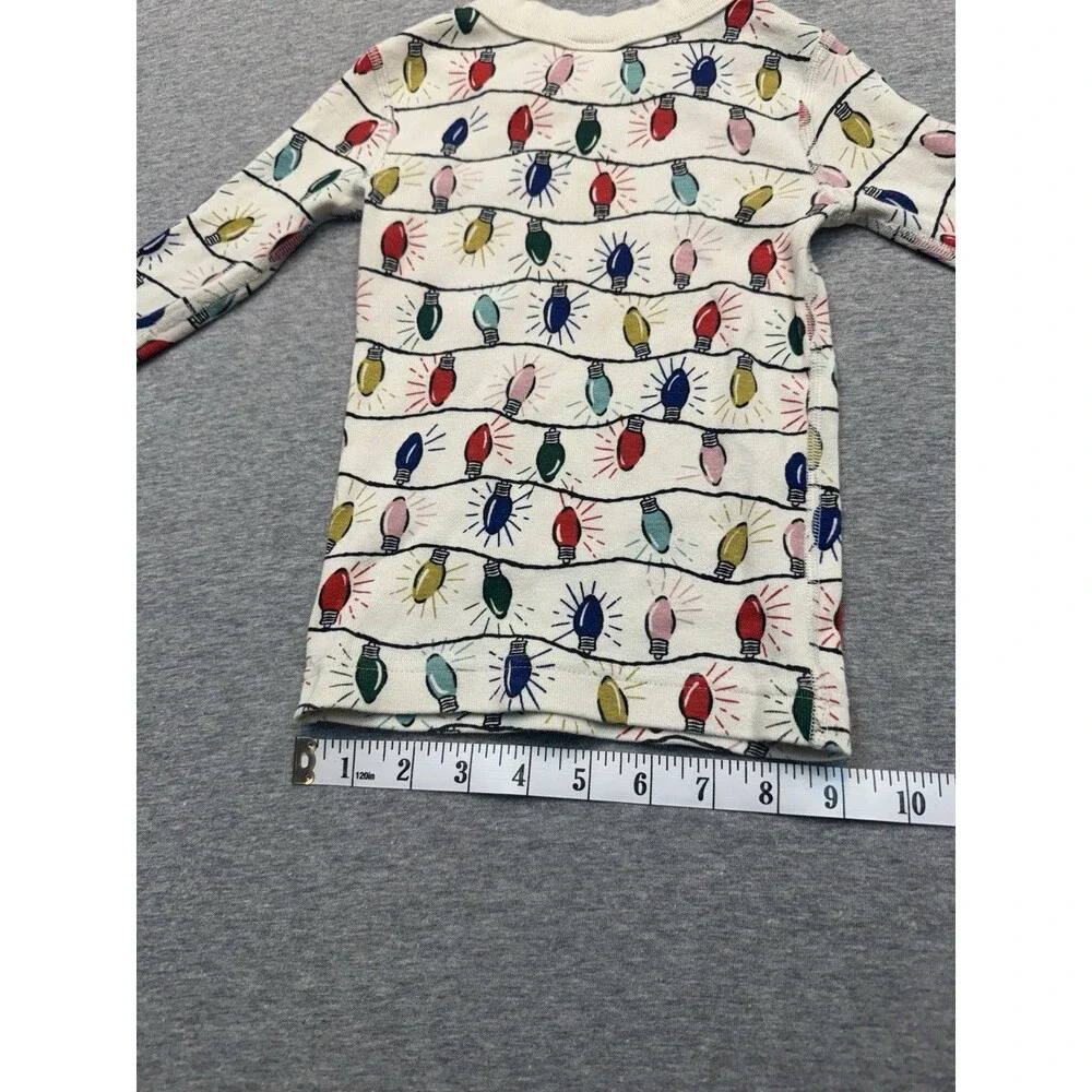 Hanna Andersson Christmas Lights Organic Cotton Pajama Top Shirt Toddler 3T 90 c